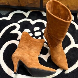 Anine Bing Suede Slouchy Heeled Boots 37